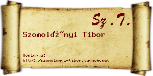 Szomolányi Tibor névjegykártya
